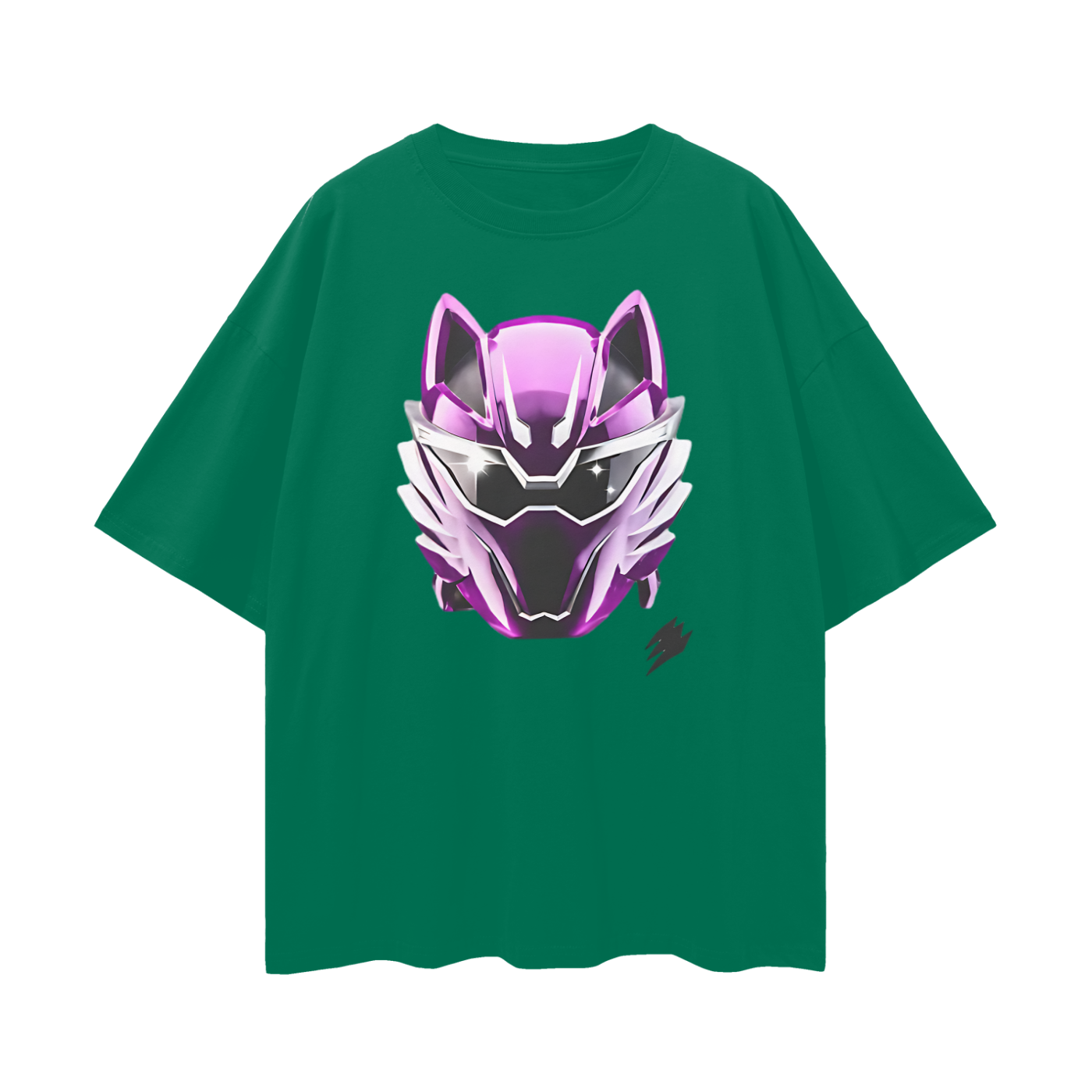 Vintage Like Jungle Fury Purple Power Rangers Mask Oversized T Shirt
