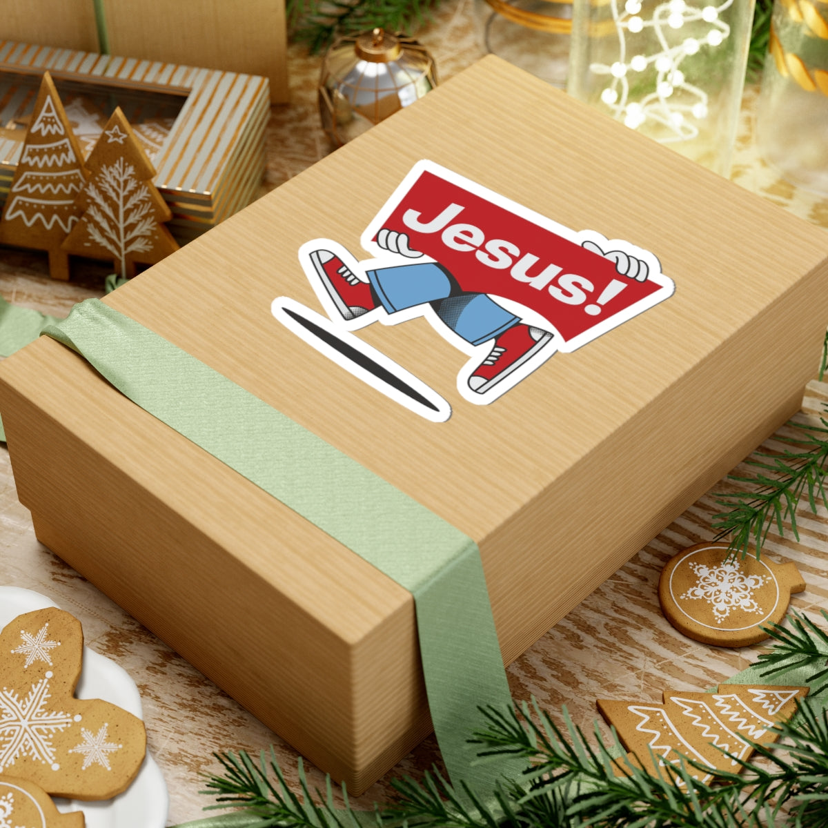 Religious Jesus Vintage Levi's Logo Like Sticker