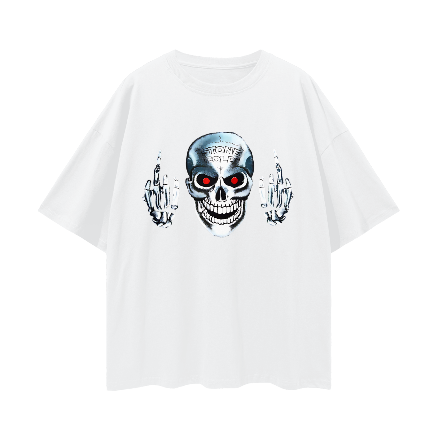 Vintage Like Stone Cold Middle Finger Graphic Oversized T Shirt