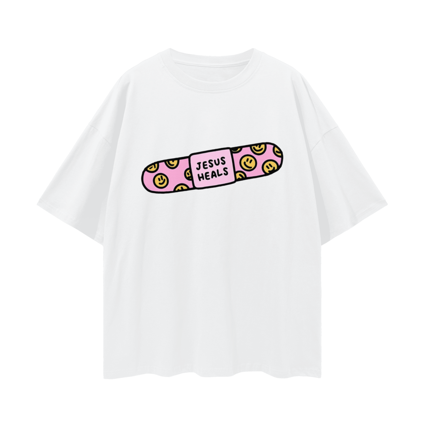 Religious Jesus Heals T Shirt Vintage Like Graphic Oversized T Shirt