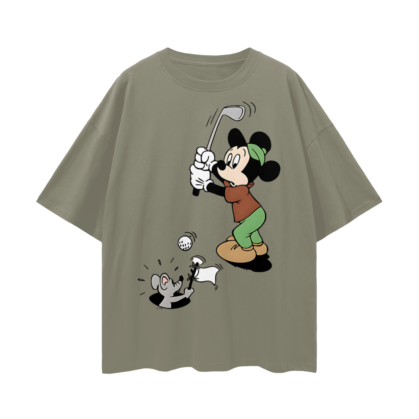 Mickey Mouse Golfing Vintage Like Graphic Oversized T Shirt