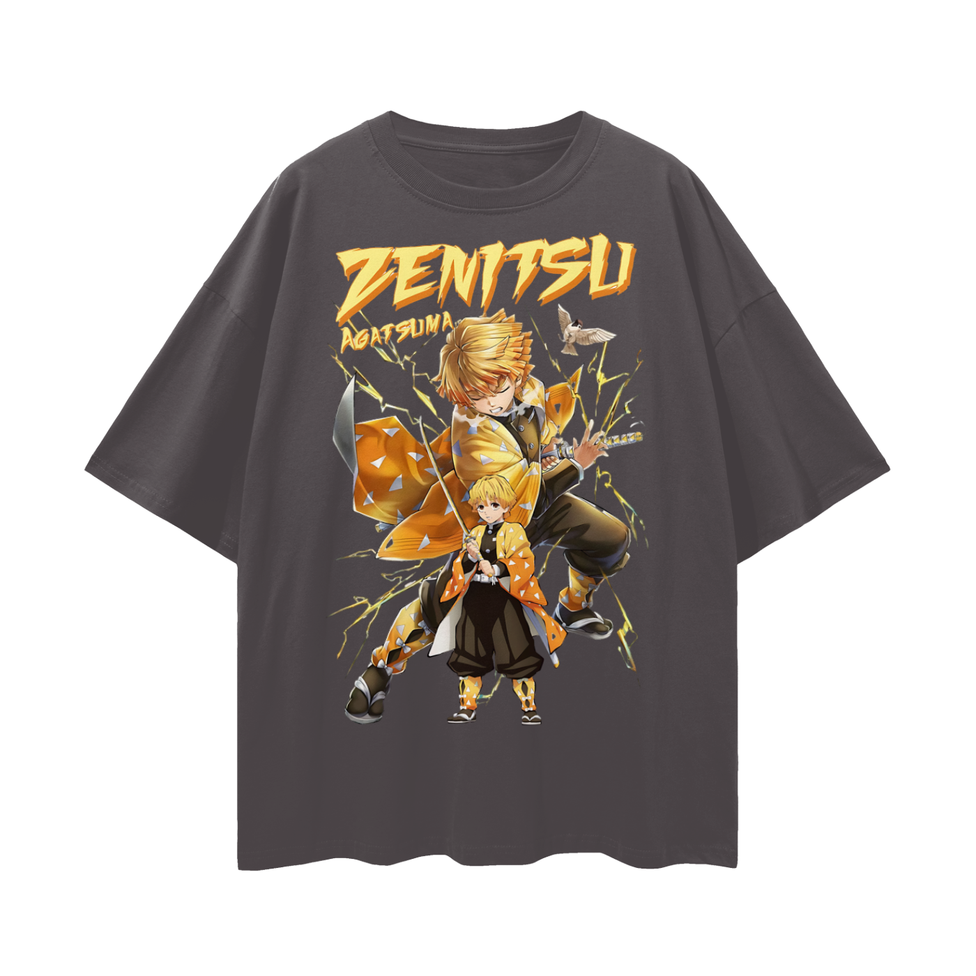 Vintage/Y2K Demon Slayer Zenitsu Agatsuma Anime Oversized T Shirt