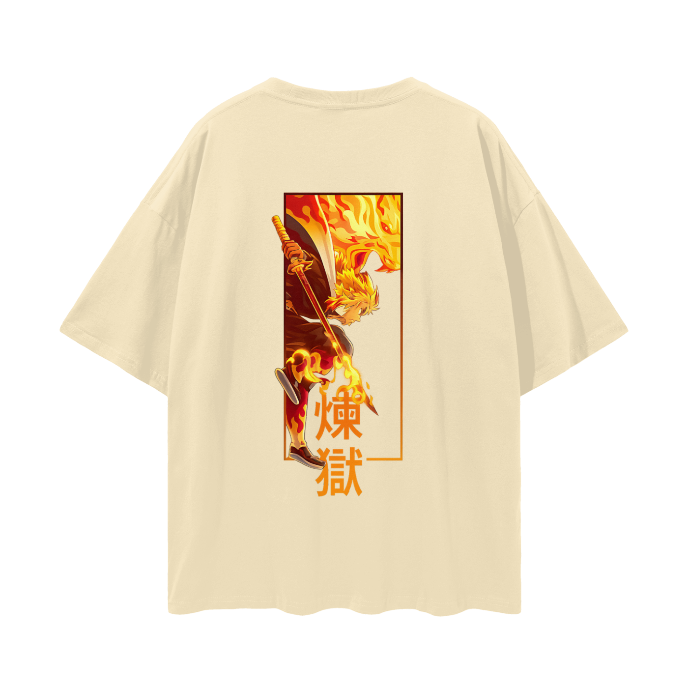 Vintage/Y2K Demon Flamehashira Slayer Anime Oversized T Shirt