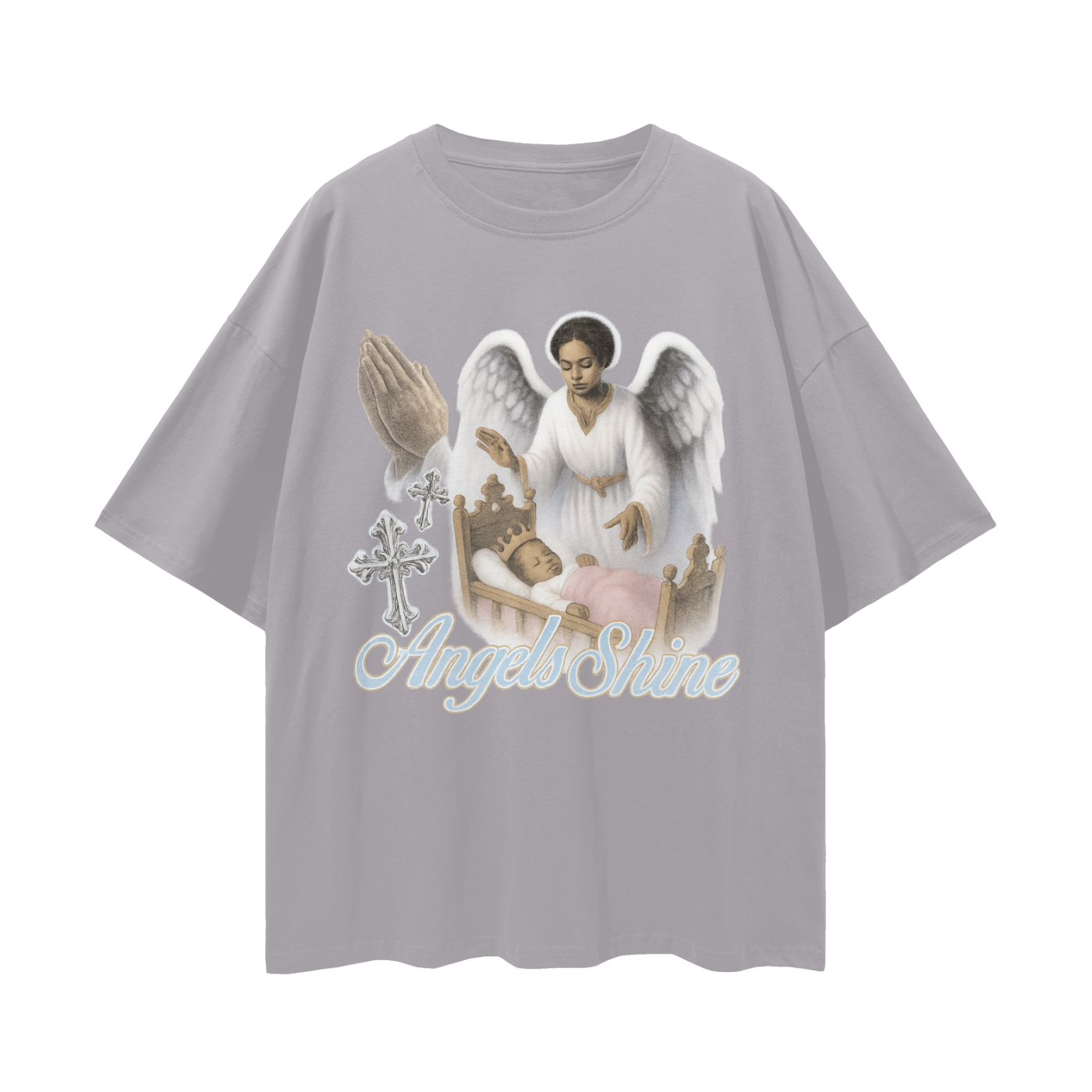 Religious Vintage/Y2K Angels Shine Oversized T Shirt
