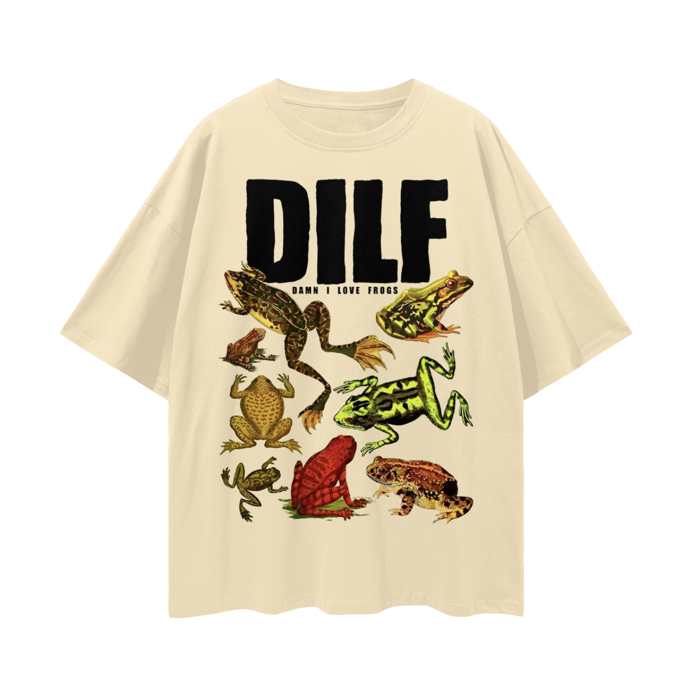 Vintage/Y2K Funny DILF Damn I Love Frogs Oversized T Shirt