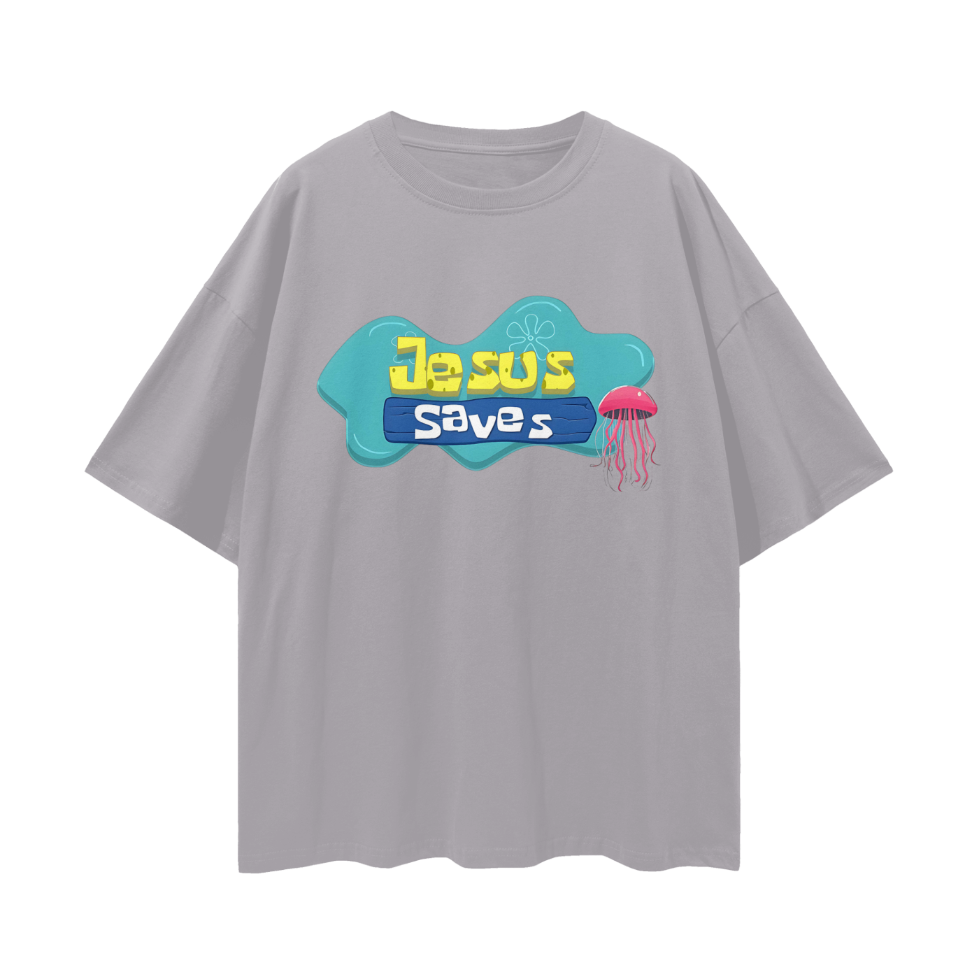 Religious Jesus Saves Spongebob Graphic Oversized T Shirt