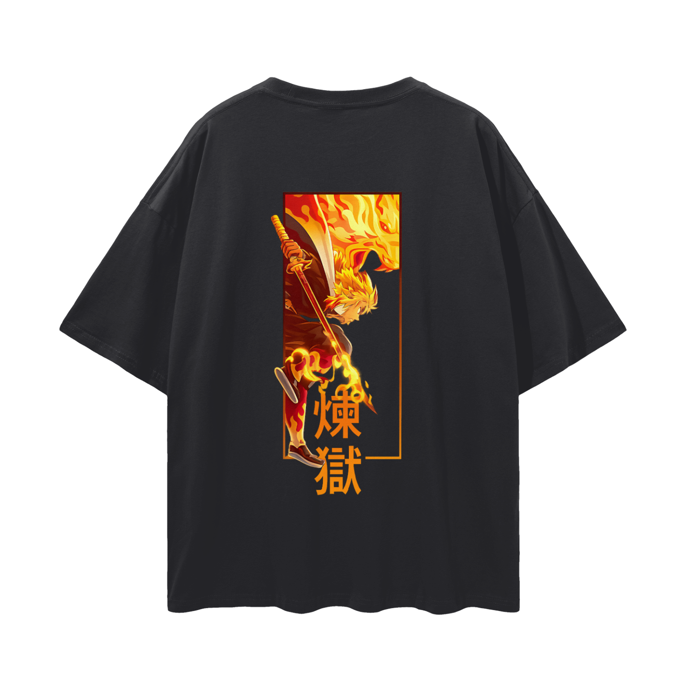 Vintage/Y2K Demon Flamehashira Slayer Anime Oversized T Shirt