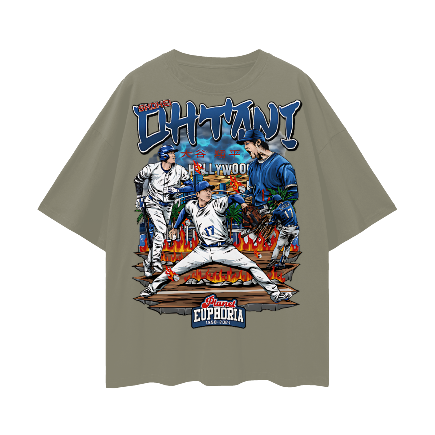 Shohei Otani Dodgers PE MLB Baseball Vintage Like Graphic Oversized T Shirt