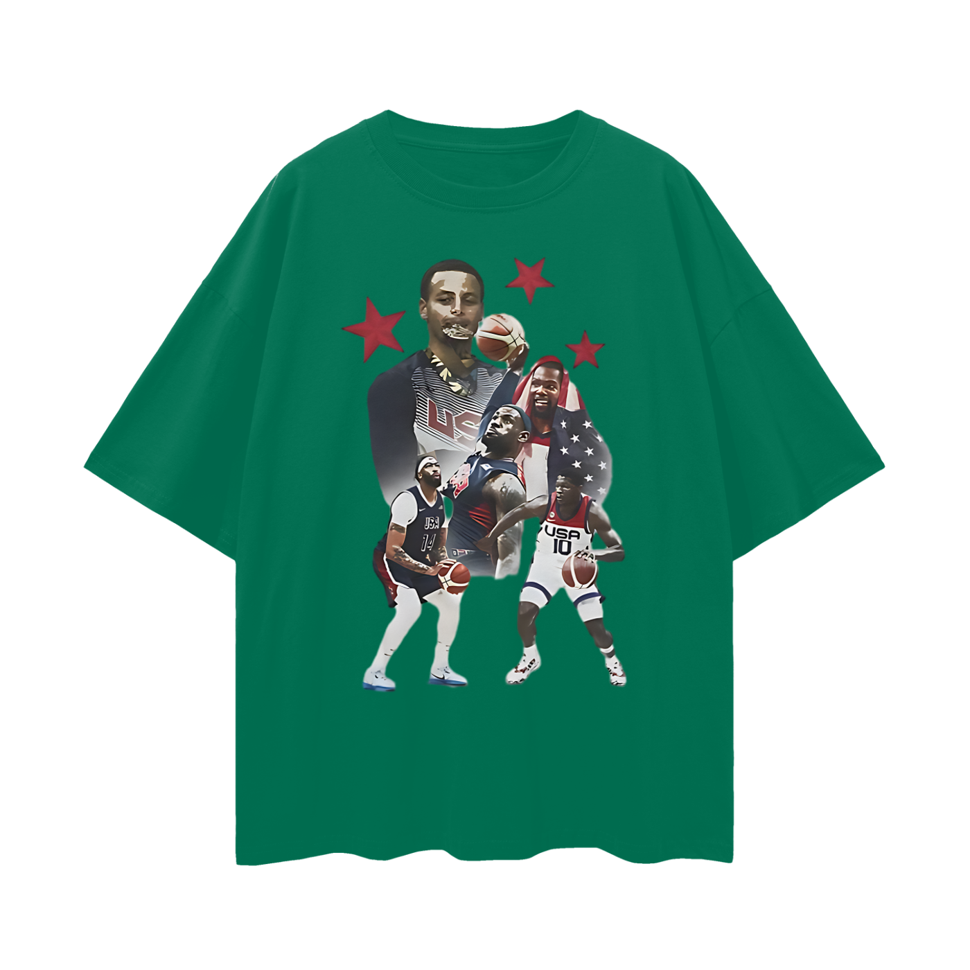 Vintage Like Team USA Basketball Graphic Oversized T Shirt