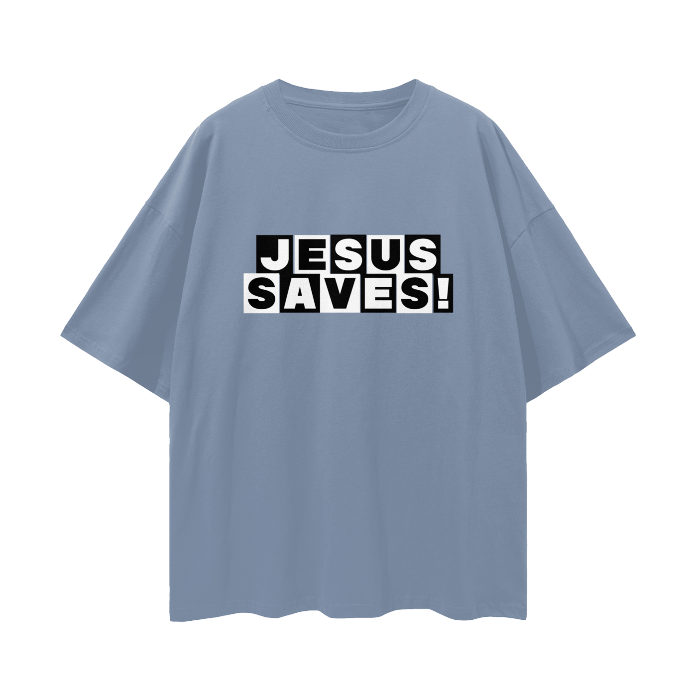 Religious Jesus Saves Cartoon Network Like Graphic Oversized T Shirt