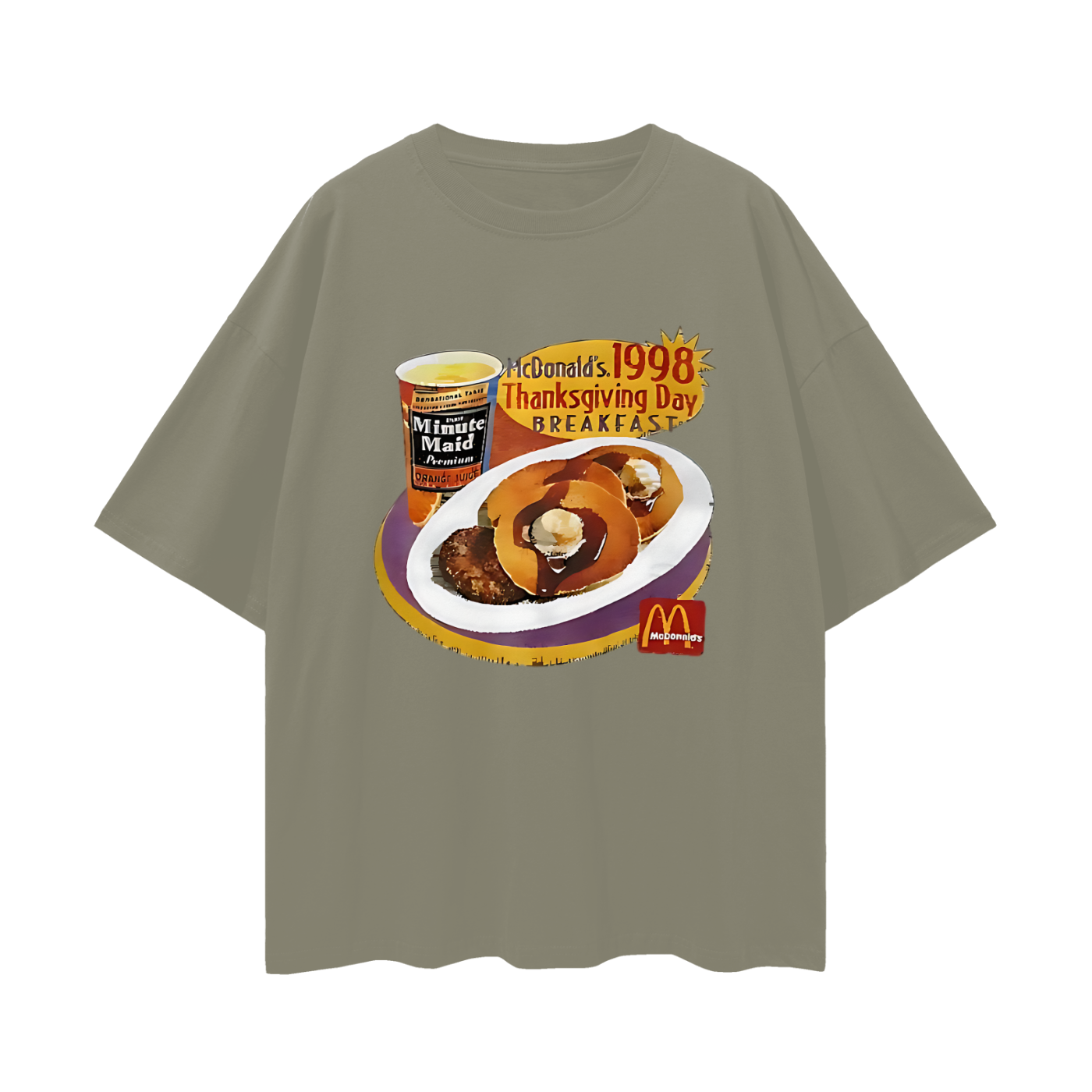 McDonalds 1998 Breakfast Deal Graphic Oversized T Shirt
