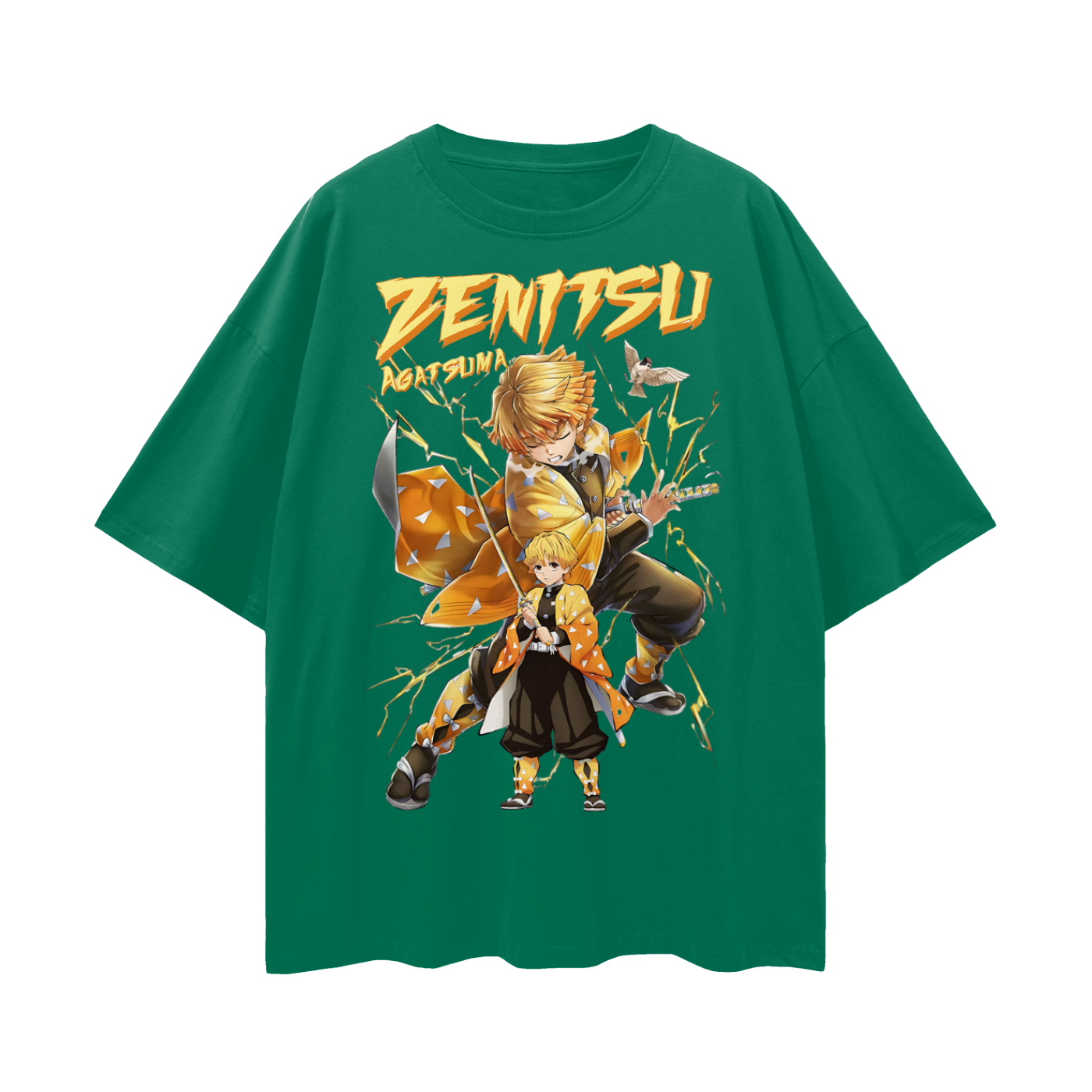 Vintage/Y2K Demon Slayer Zenitsu Agatsuma Anime Oversized T Shirt