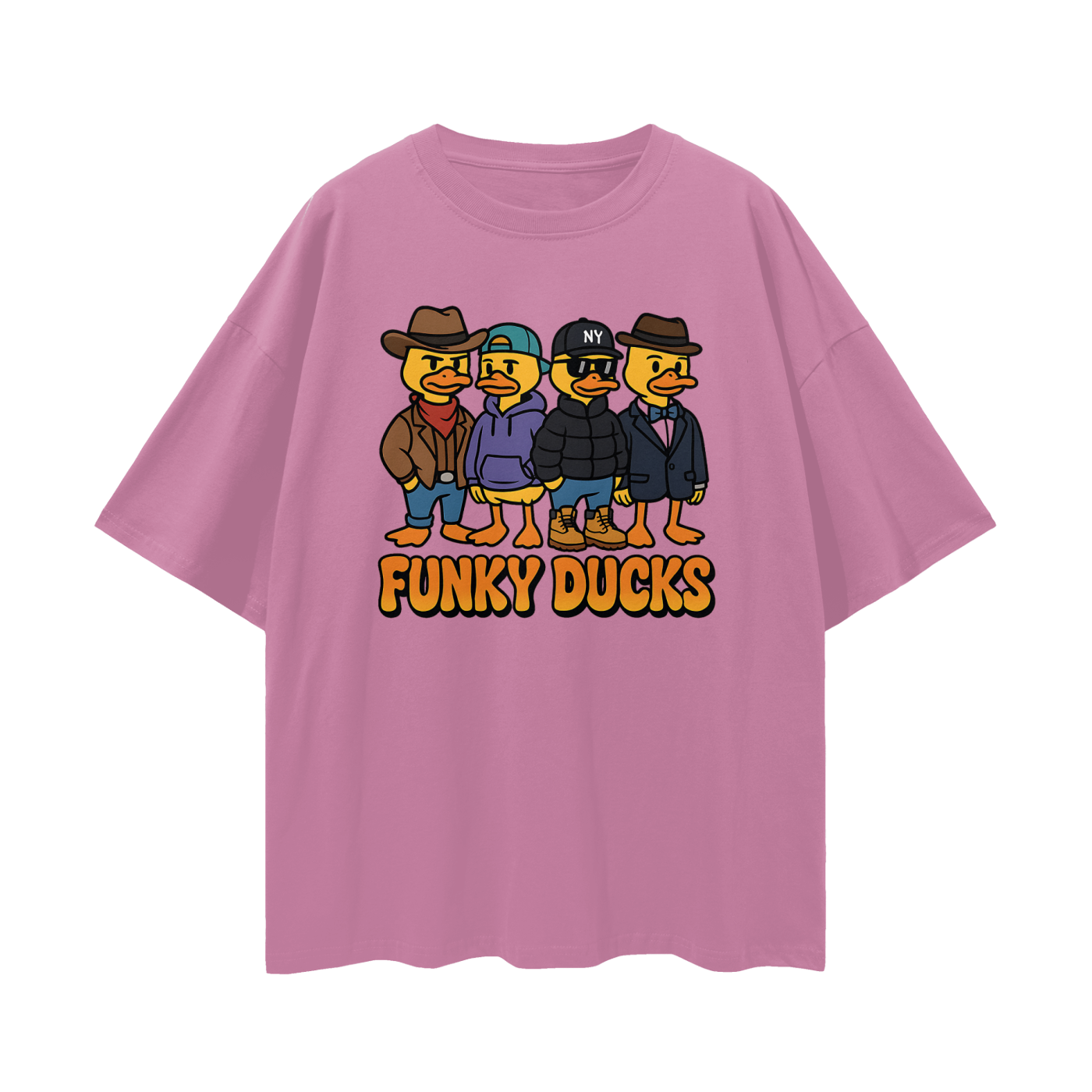 Vintage/Y2K Funny Funky Ducks Graphic Oversized T Shirt