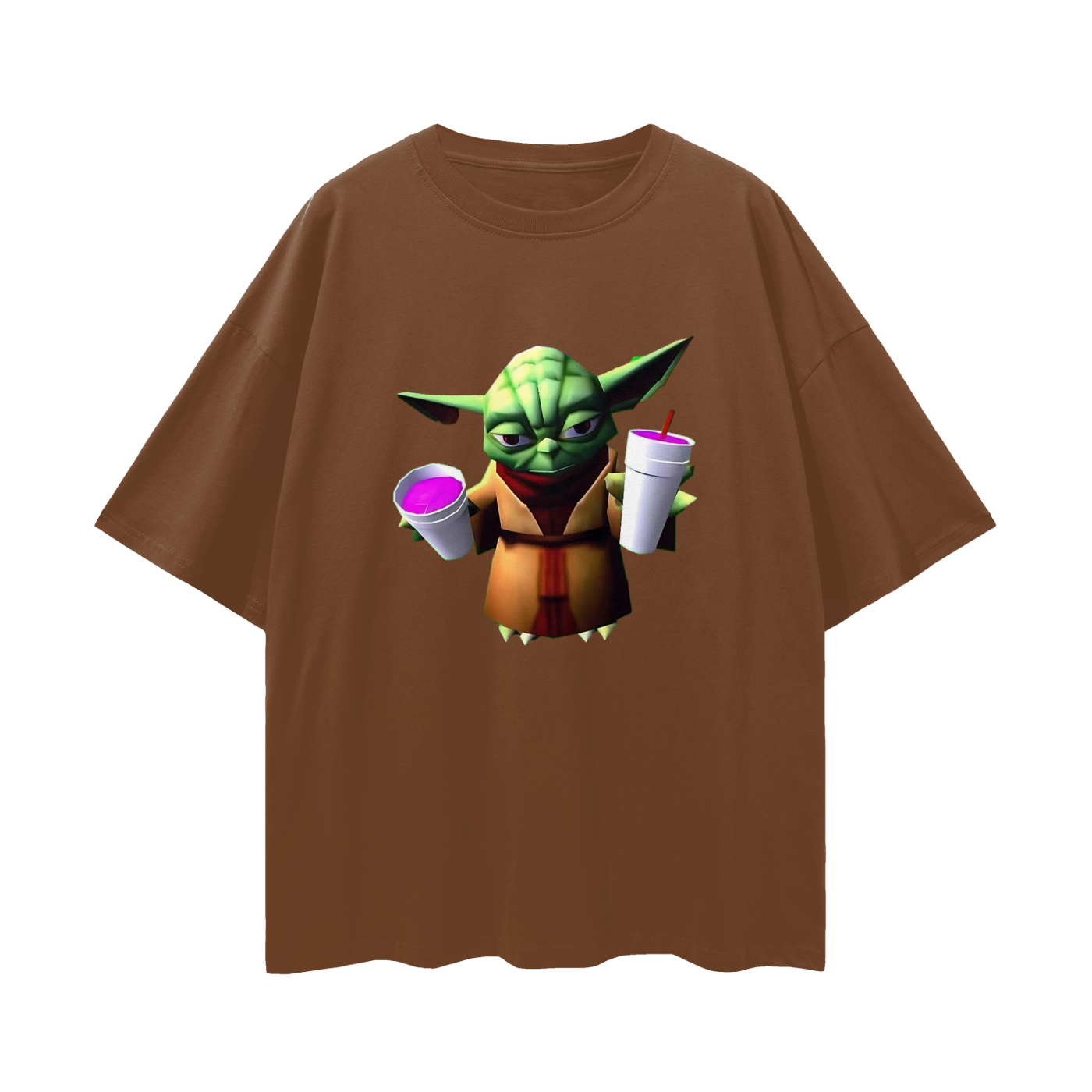 Funny Yoda Star Wars Double Cup Y2K Vintage Like Graphic Oversized T Shirt