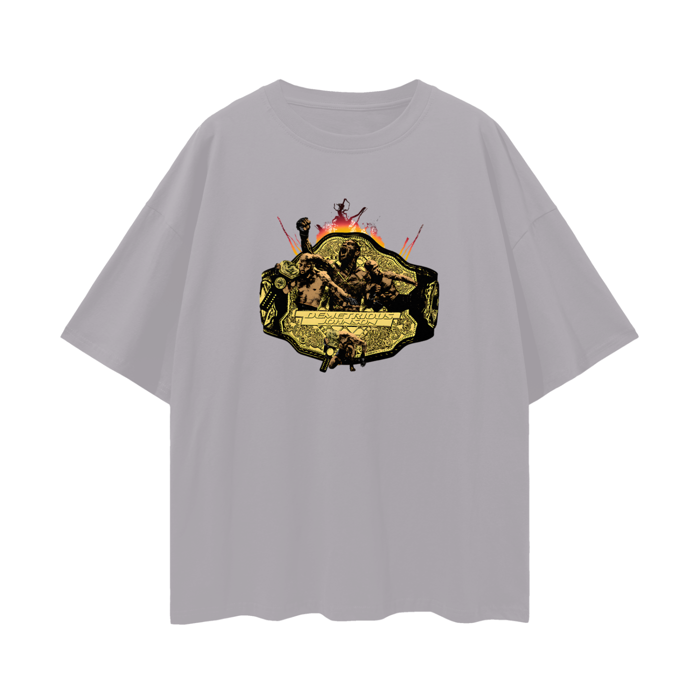Demetrius Johnson UFC Belt Graphic Oversized T Shirt