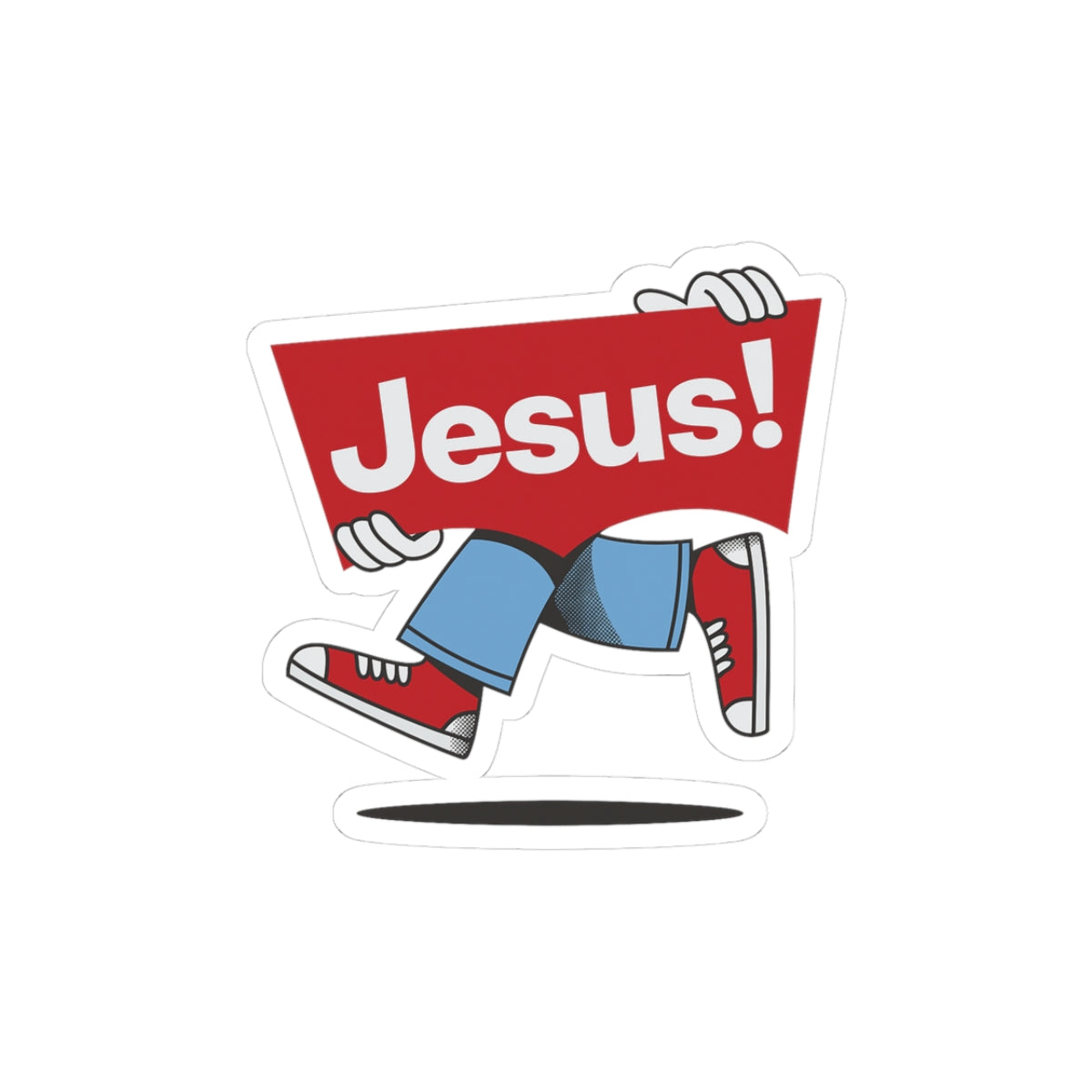 Religious Jesus Vintage Levi's Logo Like Sticker