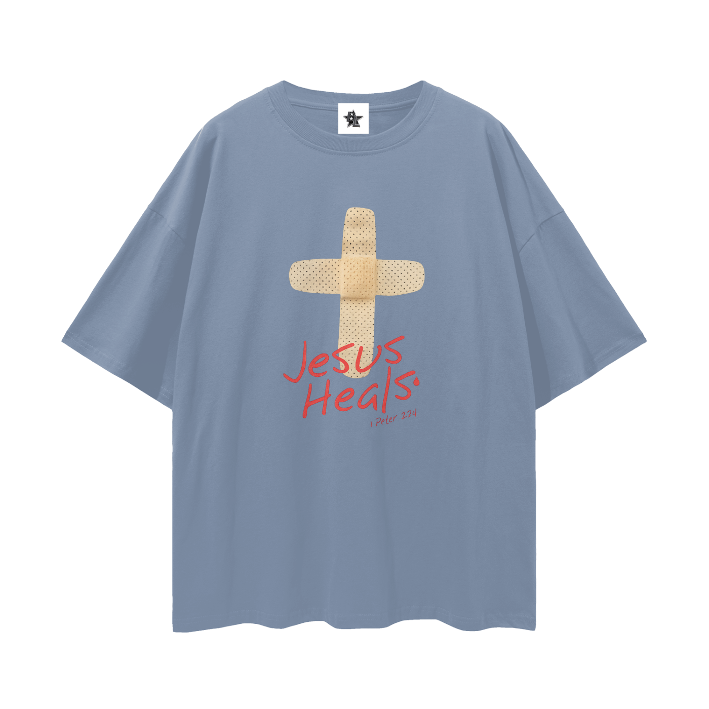 Religous Vintage/Y2K Jesus Heals Band Aid Oversized T Shirt