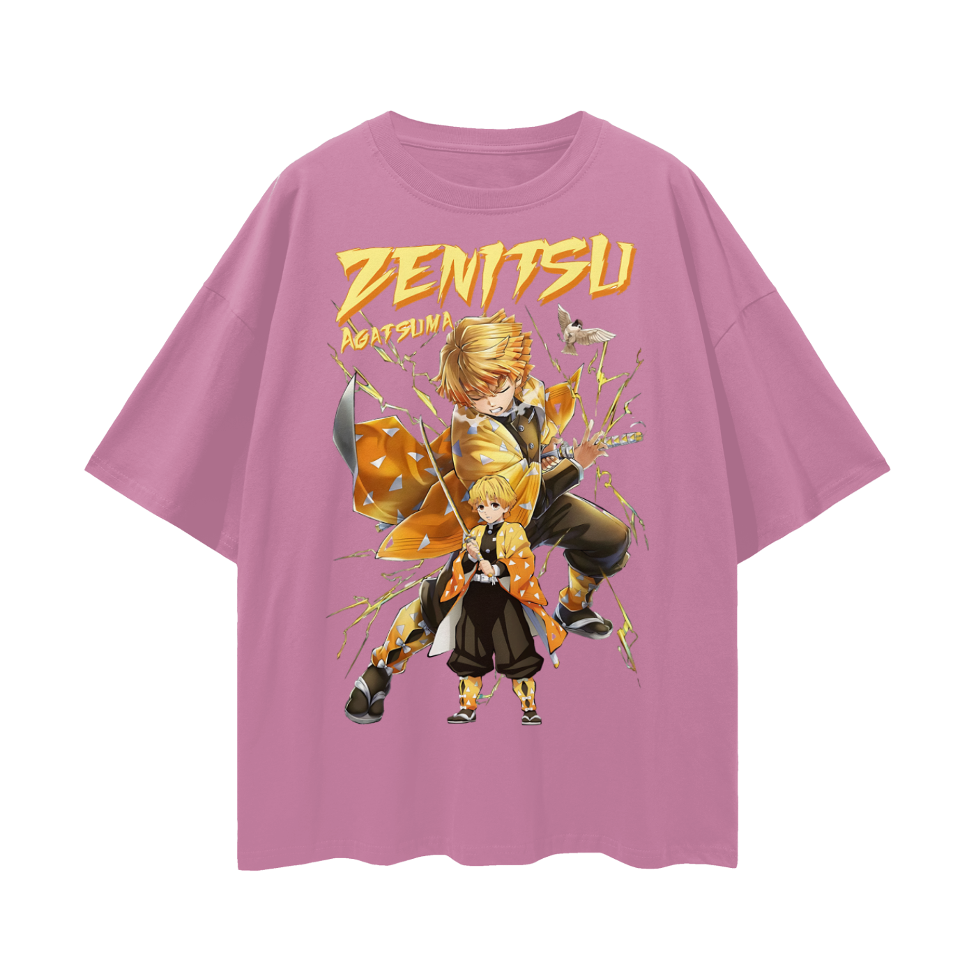 Vintage/Y2K Demon Slayer Zenitsu Agatsuma Anime Oversized T Shirt