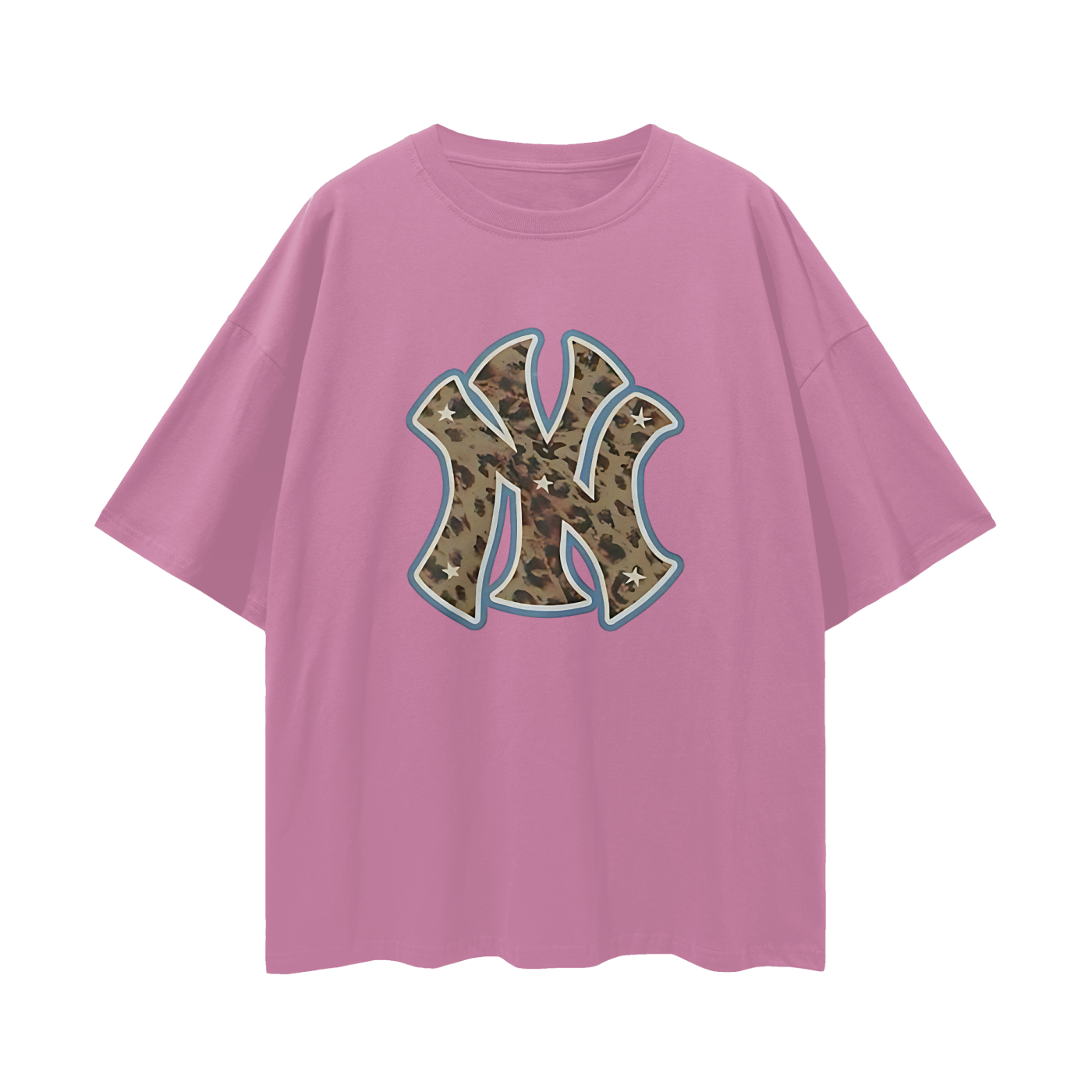 Yankees Leopard 90s Vintage Like Graphic Oversized T Shirt