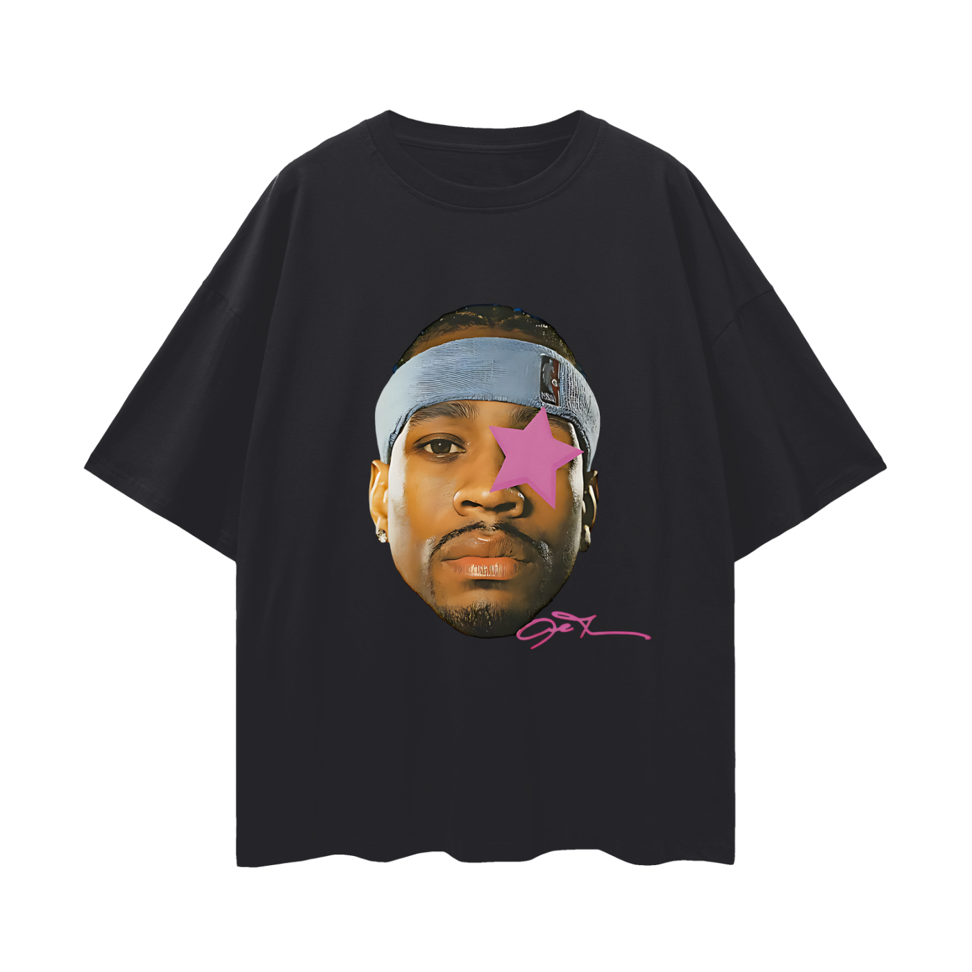Vintage Like Allen Iverson Star Big Head Graphic Oversized T Shirt