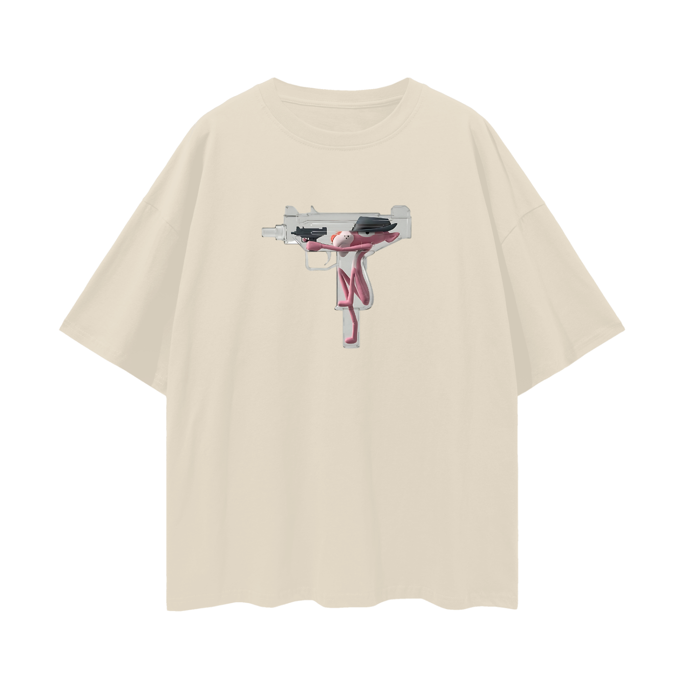 Vintage Like Pink Panther Uzi Oversized T Shirt