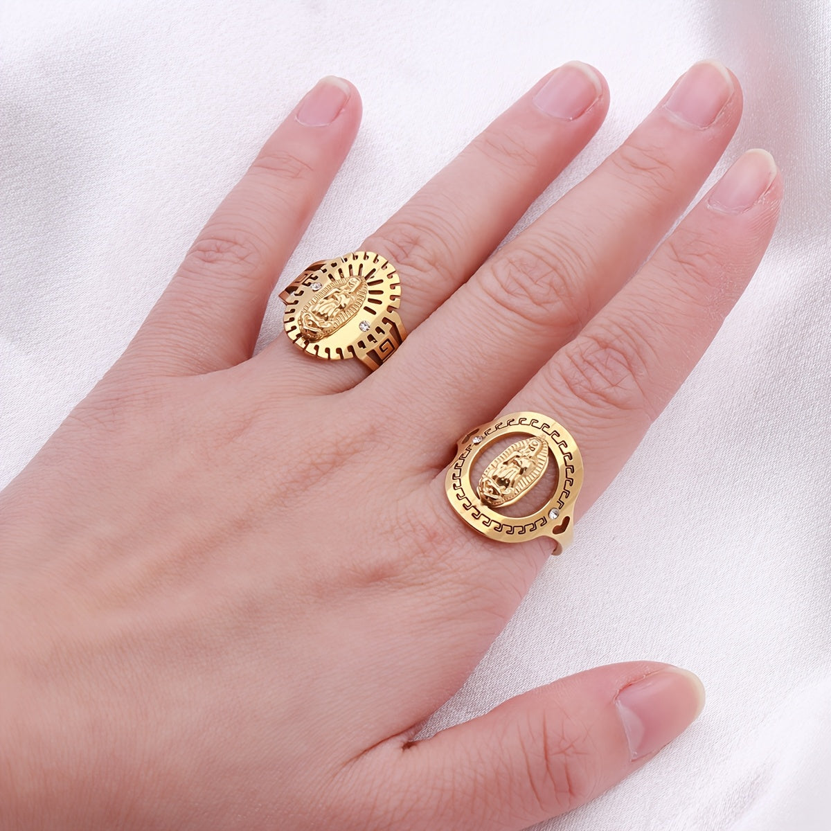 Religious Style Gold Virgin Mary Ring