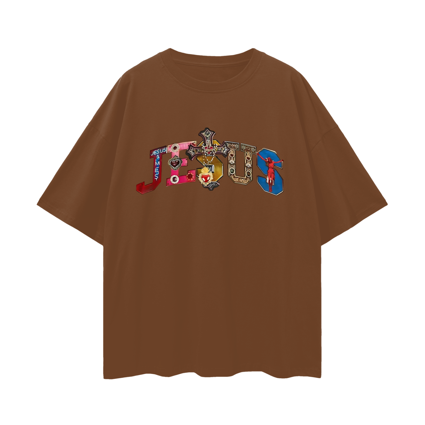 Religious Jesus Spell Out Graphic Oversized T Shirt