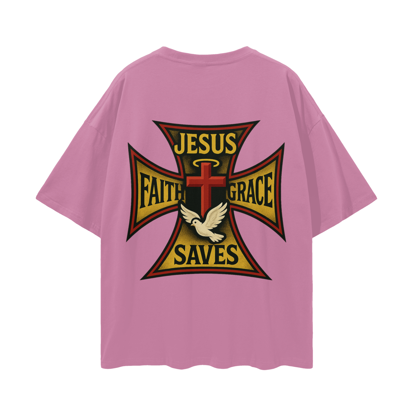 Religious Jesus Saves West Coast Choppers Like Graphic Oversized T Shirt