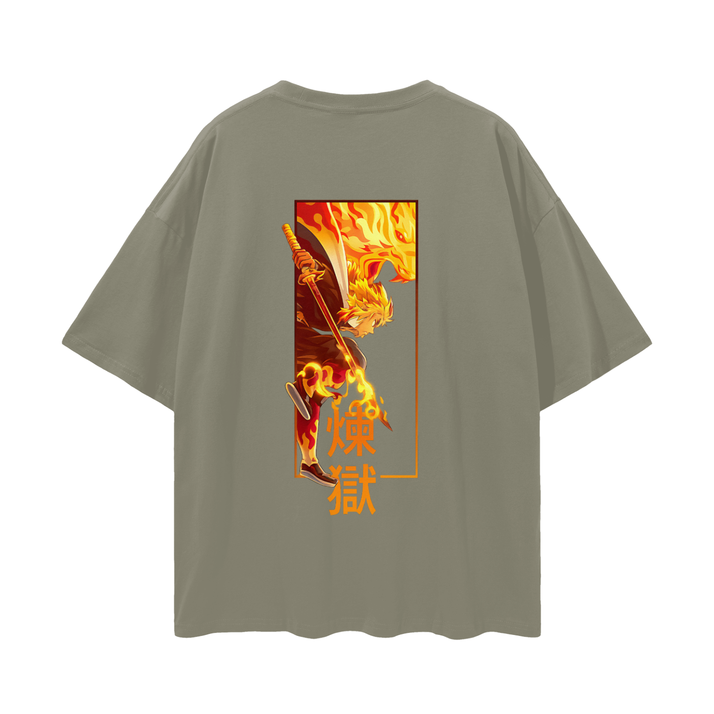 Vintage/Y2K Demon Flamehashira Slayer Anime Oversized T Shirt