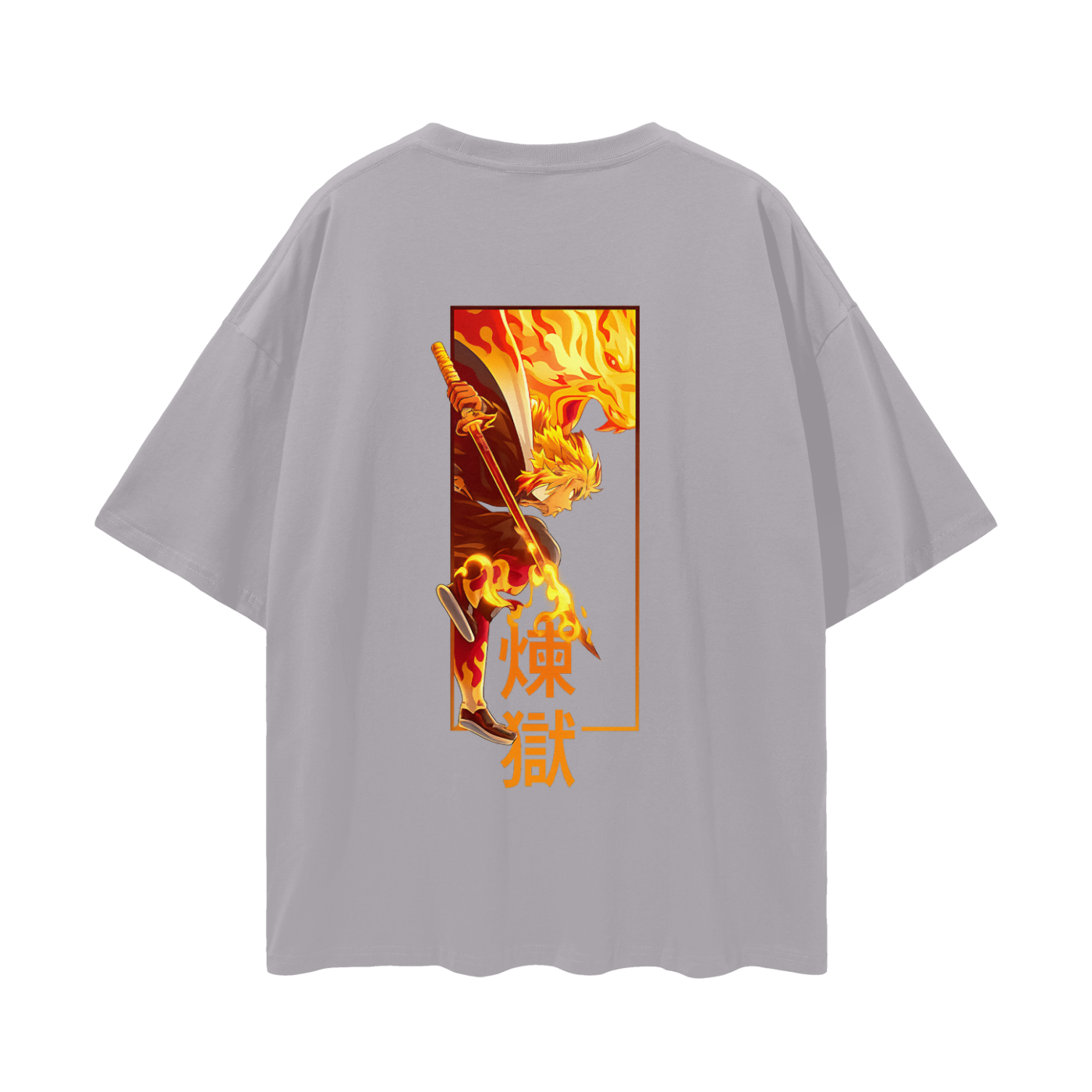 Vintage/Y2K Demon Flamehashira Slayer Anime Oversized T Shirt