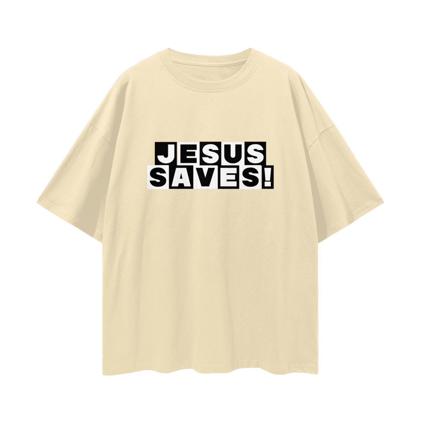 Religious Jesus Saves Cartoon Network Like Graphic Oversized T Shirt