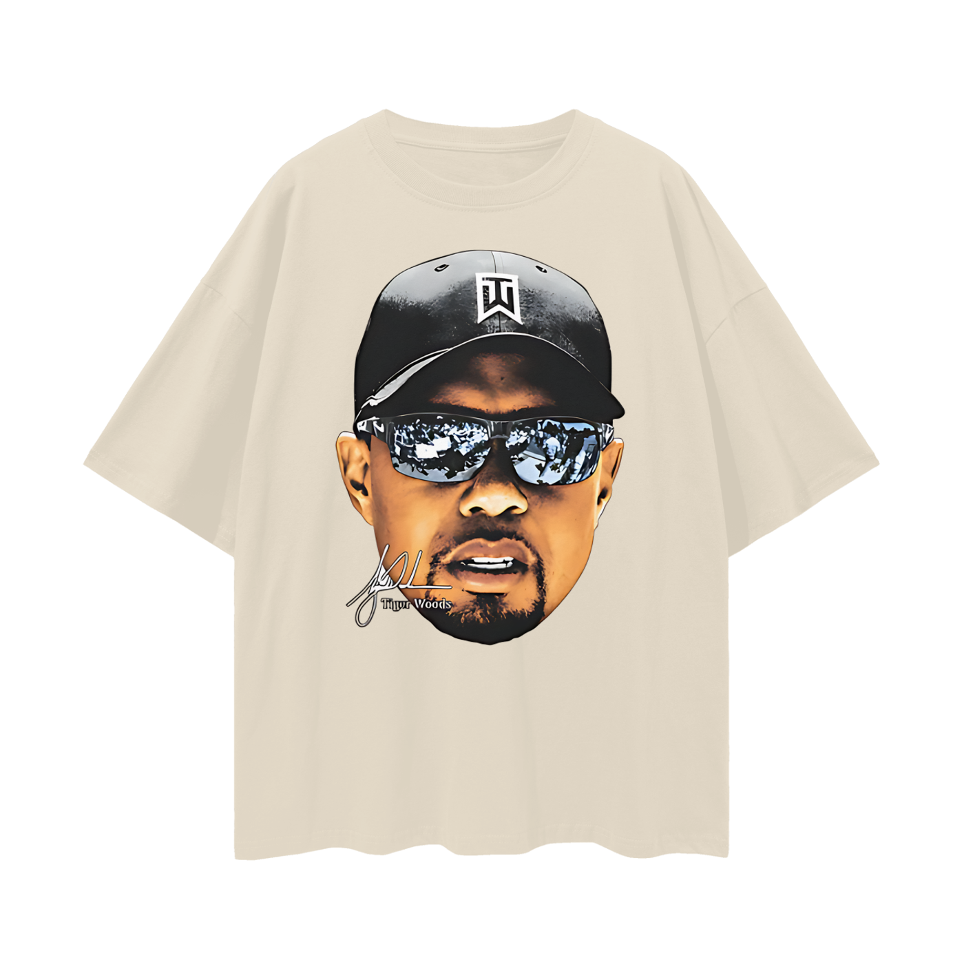 Vintage Like Tiger Woods Double Sides Graphic Oversized T Shirt