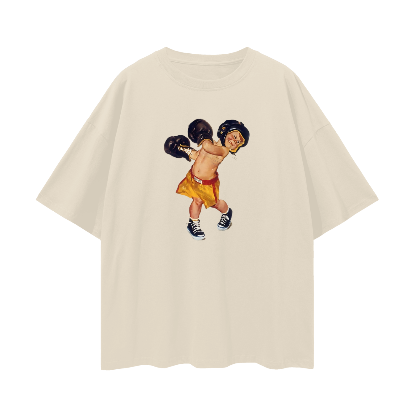 Vintage Like Kid Boxing Oversized T Shirt