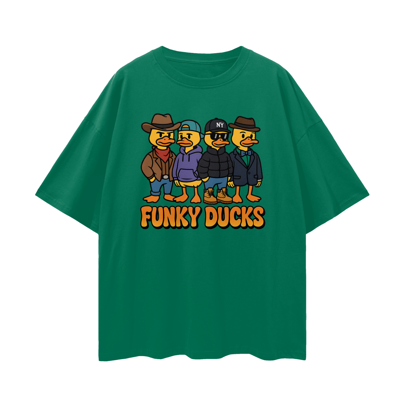 Vintage/Y2K Funny Funky Ducks Graphic Oversized T Shirt