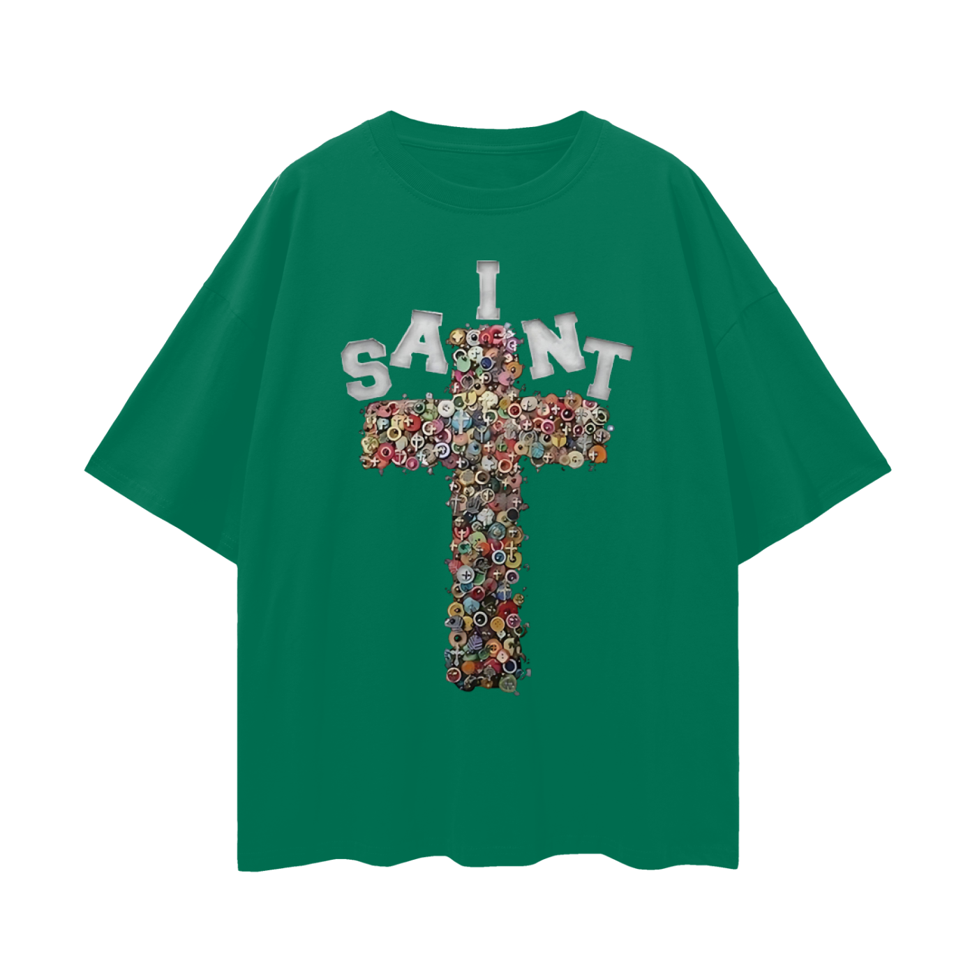 Vintage Like Saint Cross Oversized T Shirt