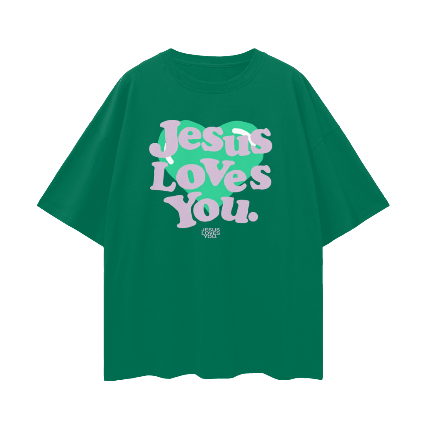 Jesus Loves You Heart Oversized T Shirt