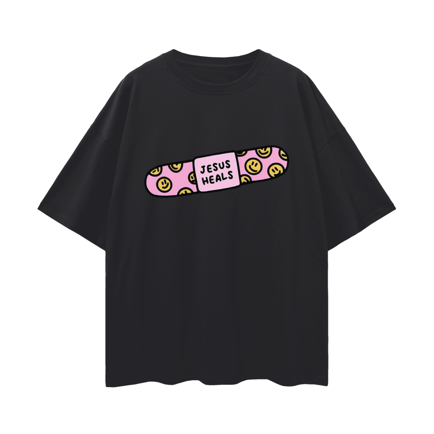Religious Jesus Heals T Shirt Vintage Like Graphic Oversized T Shirt