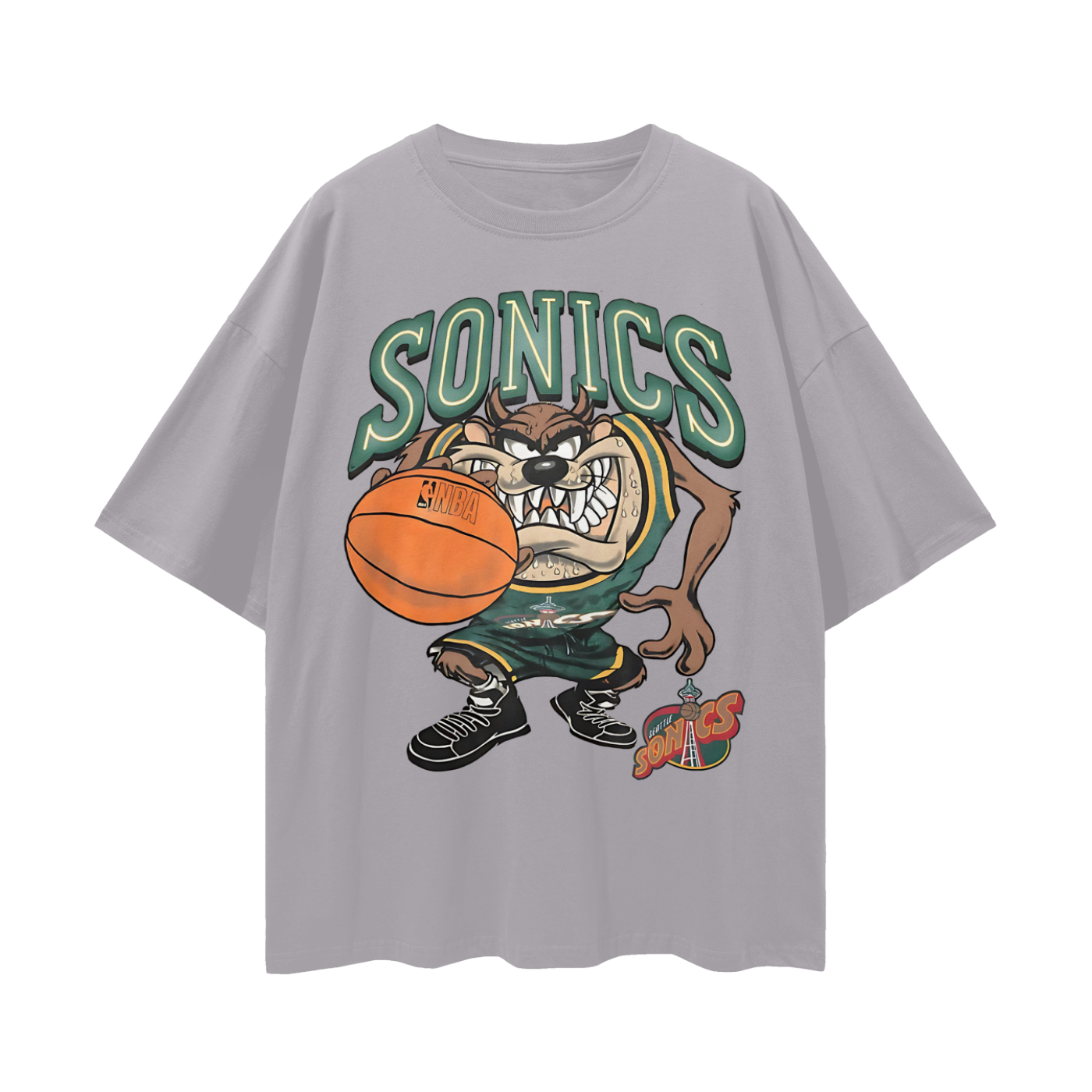 Seattle Sonics Taz The Tasmania Devil 90s Vintage Like Graphic Oversized T Shirt
