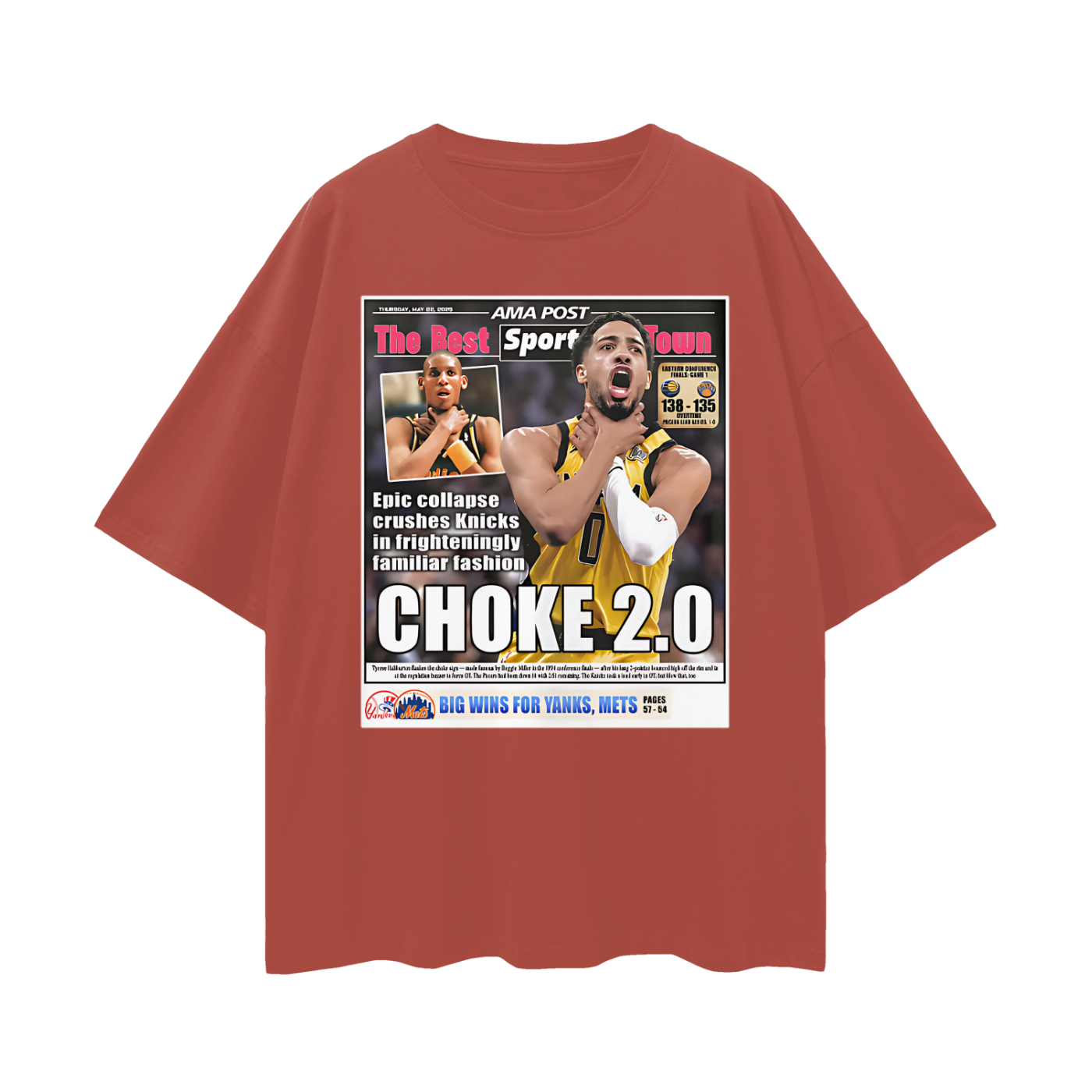 Tyrese Haliburton News Paper 90s Y2K Vintage Like Graphic Oversized T Shirt