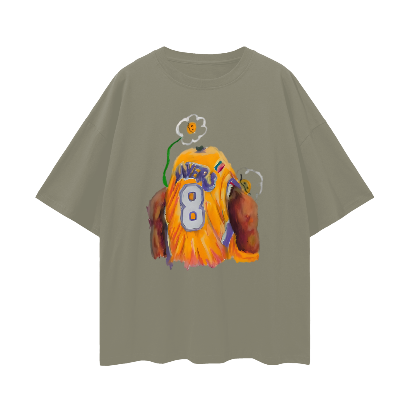 Kobe Bryant Painting 90s Y2K Vintage Like Graphic Oversized T Shirt