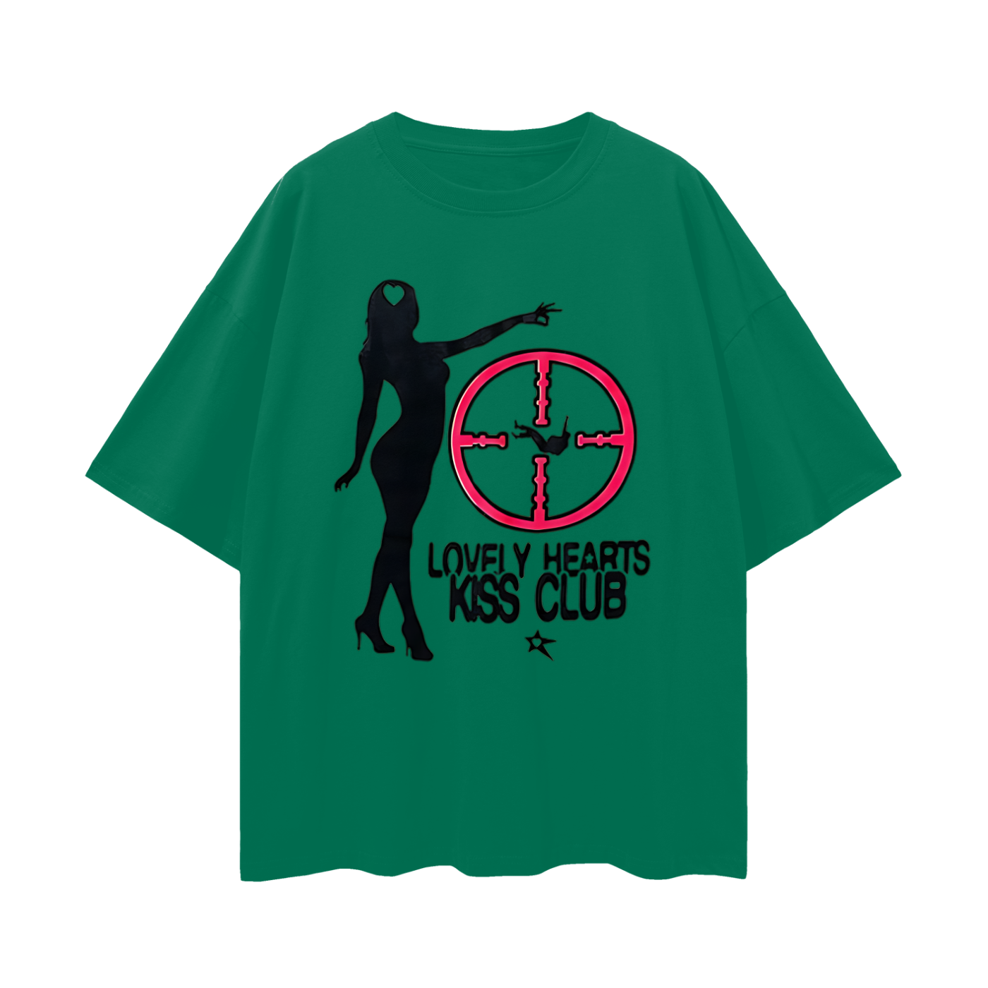 Vintage Like Kiss Club Graphic Oversized T Shirt