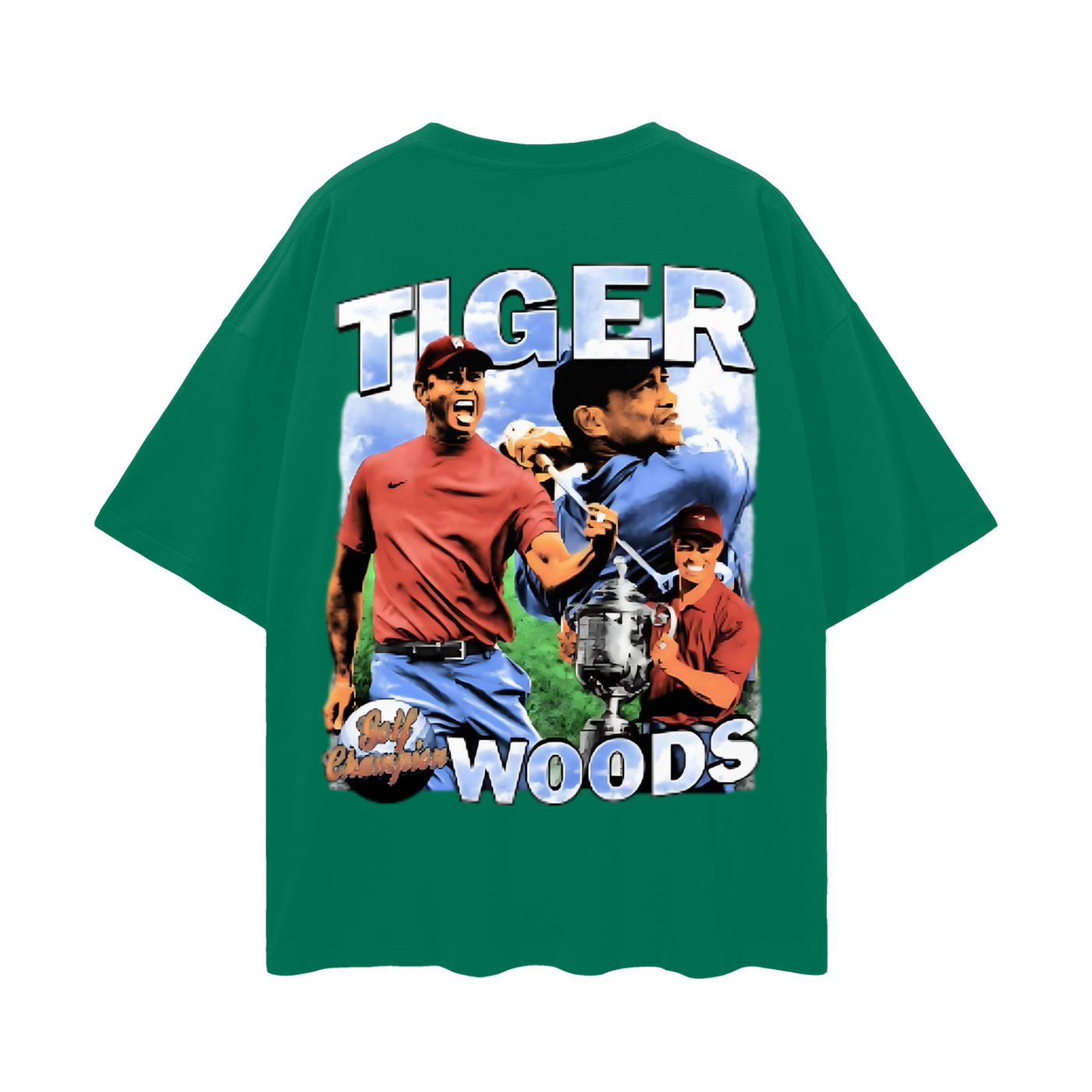 Vintage Like Tiger Woods Double Sides Graphic Oversized T Shirt