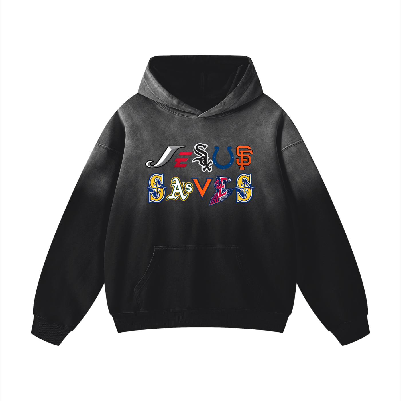 Vintage/Y2K Religious Jesus Saves Logos Oversized Hoodie