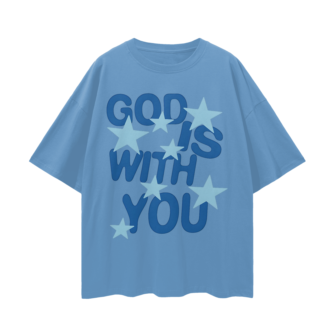 Religious God Is With You Graphic Oversized T Shirt