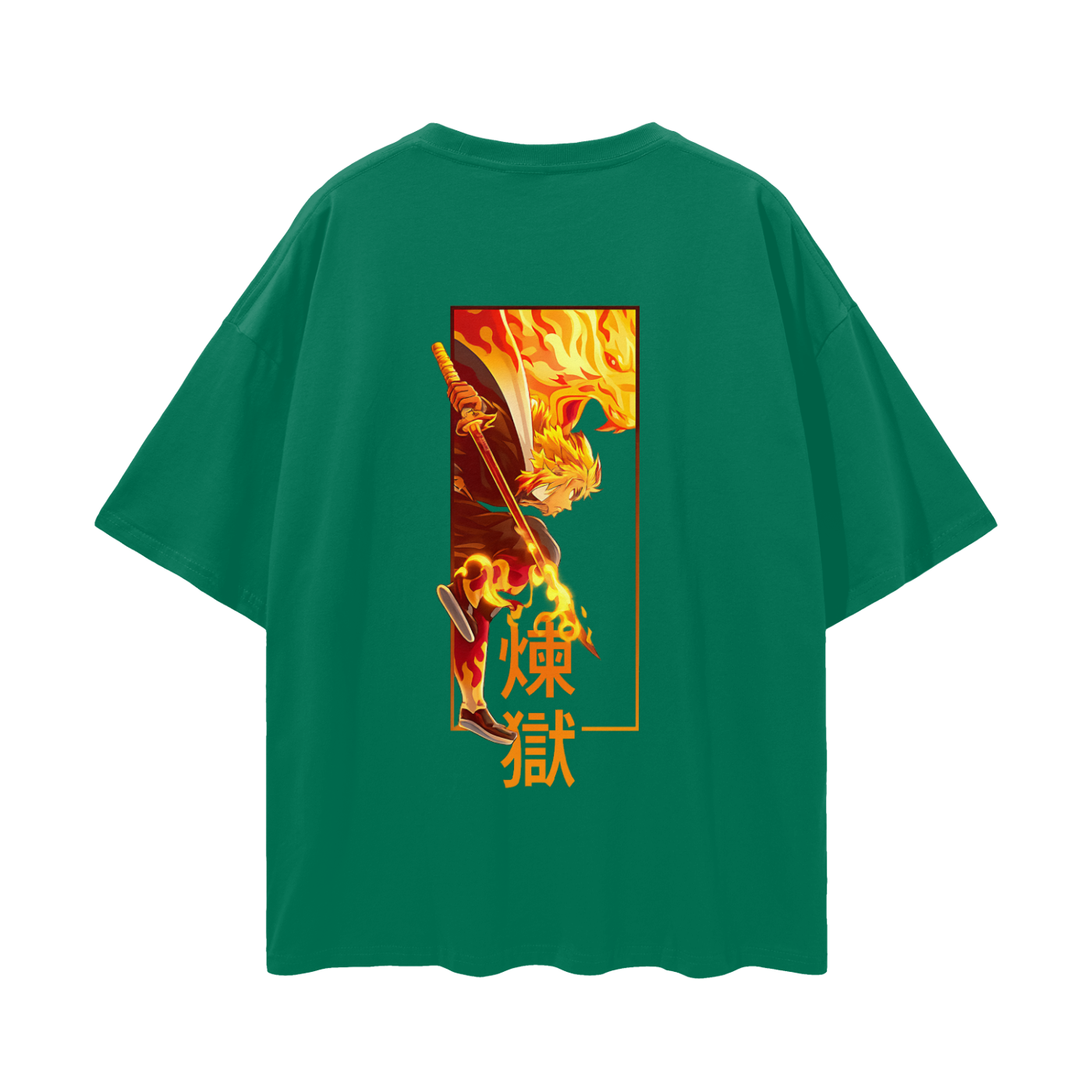 Vintage/Y2K Demon Flamehashira Slayer Anime Oversized T Shirt
