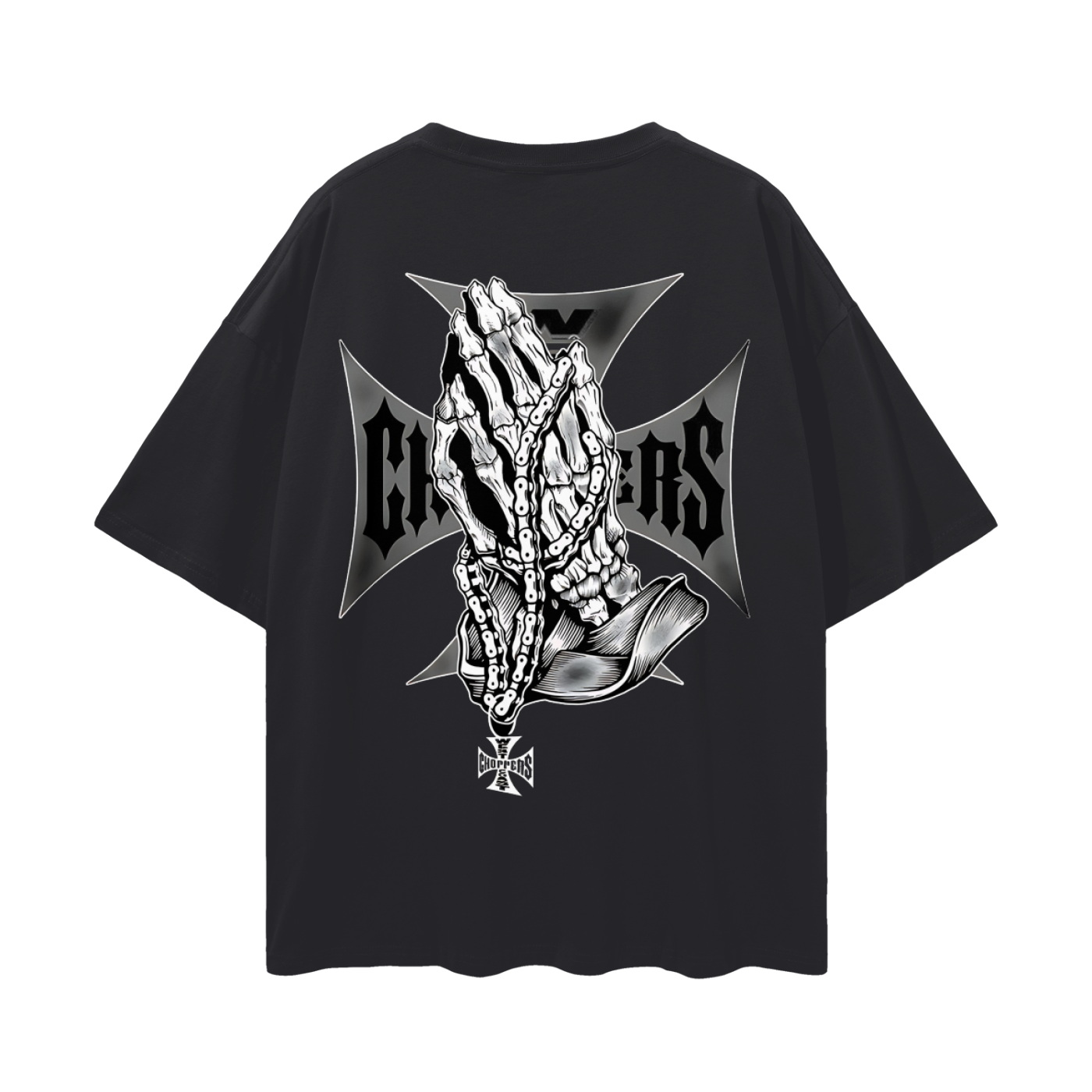 Vintage Like West Coast Choppers Praying Hands Oversized T Shirt