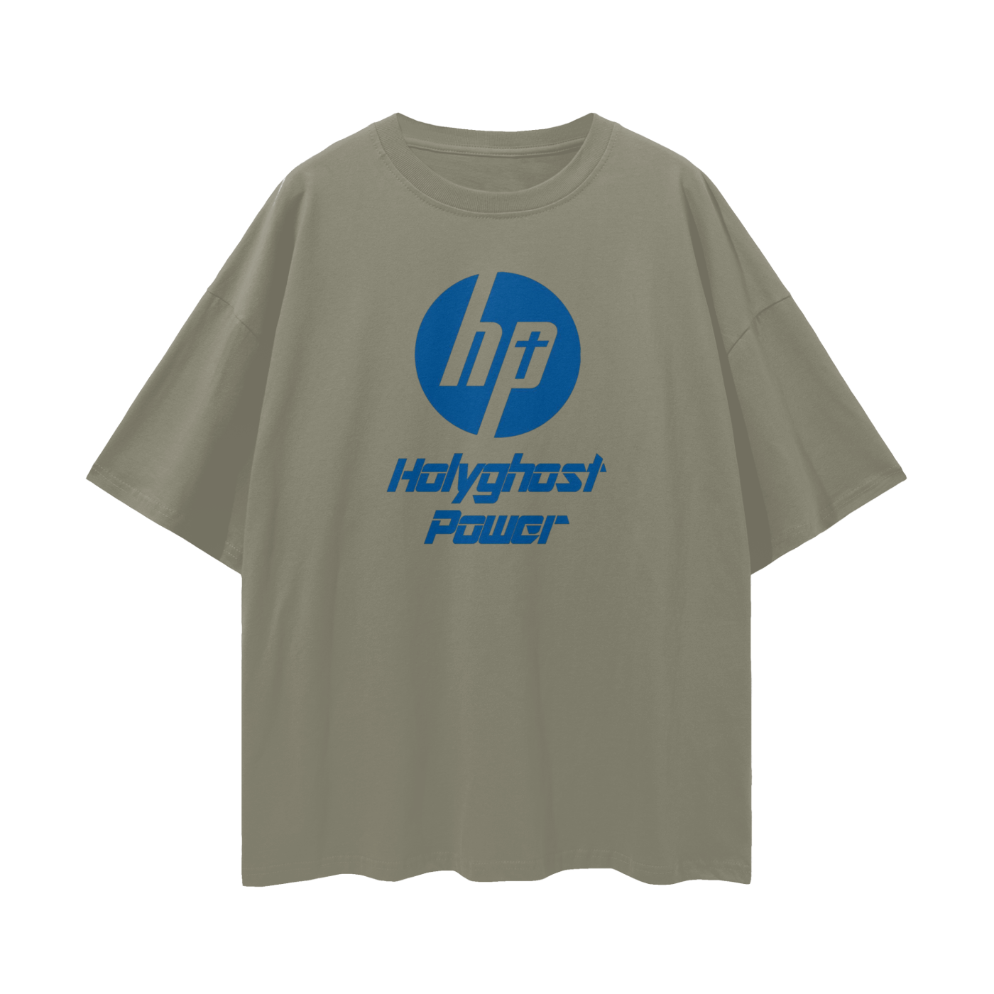 Religious Jesus Holy Power HP Logo Like Oversized T Shirt