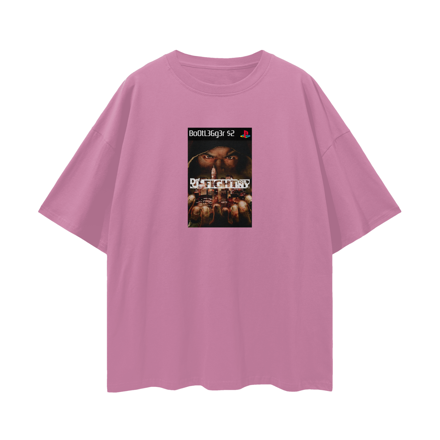 Play Station PS2 Def Jam Game Graphic Oversized T Shirt