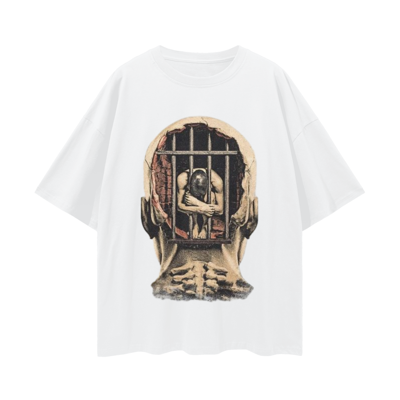 Mental Jail Cell 90s Y2K Vintage Like Graphic Oversized T Shirt