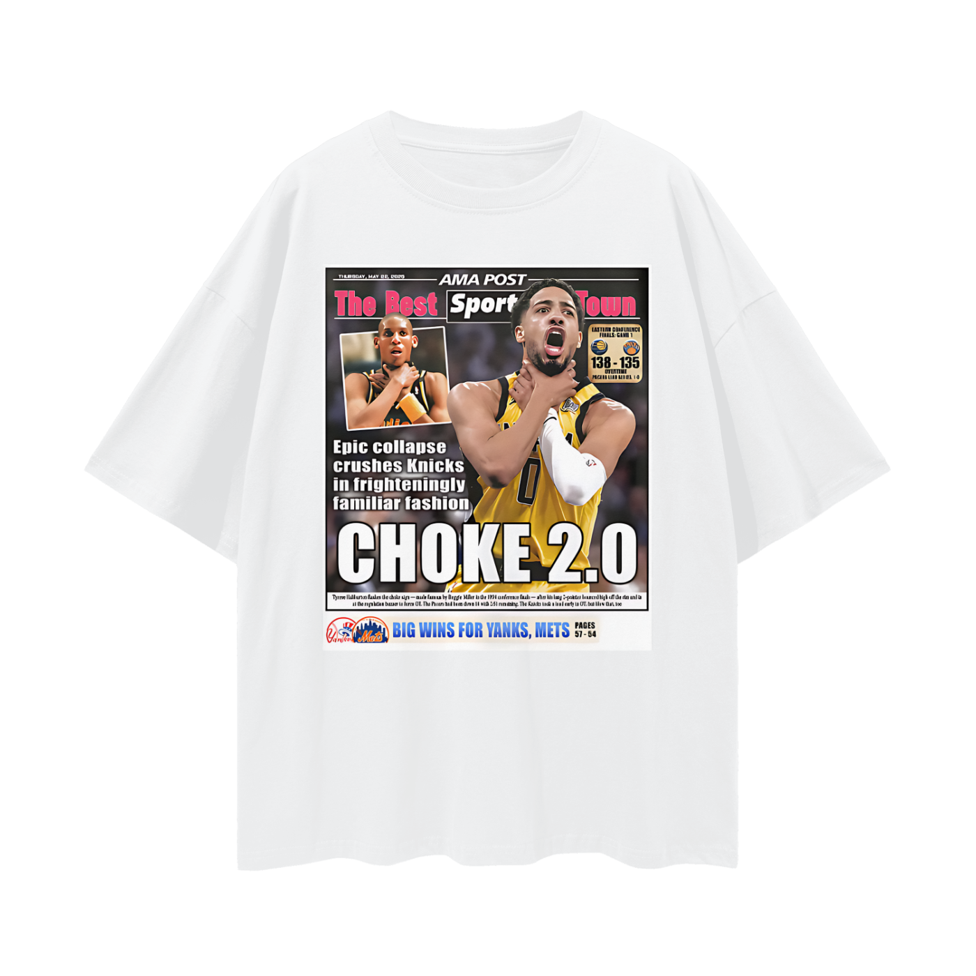 Tyrese Haliburton News Paper 90s Y2K Vintage Like Graphic Oversized T Shirt